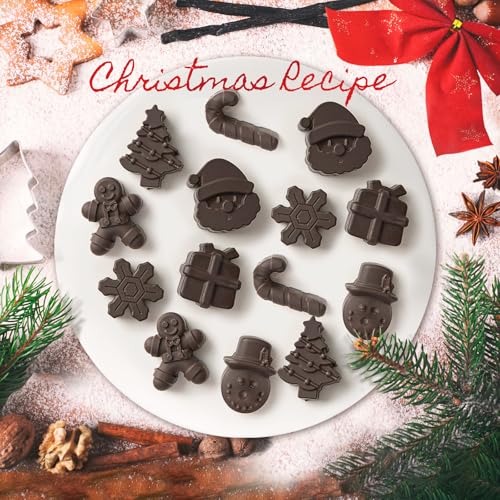 Christmas Chocolate Silicone Molds for Baking, 2 PCS - color: Christmas Mold 1 - 2pcs