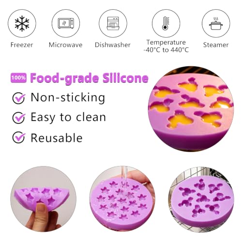 Infovox 4PCS Star Chocolate Molds, Silicone Heart Molds for Cake Deraction - color: Purple(NF516)