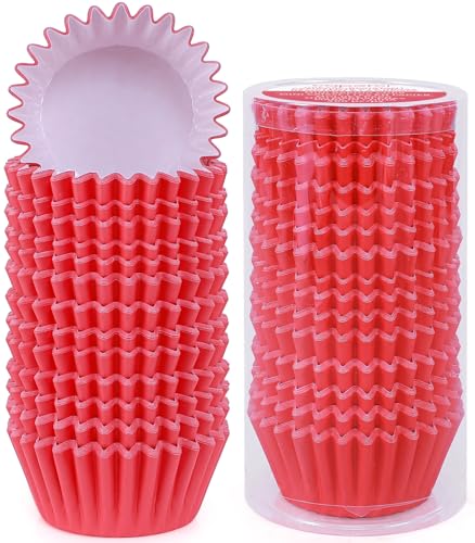 Caperci Heavy Duty Red Cupcake Liners Standard Muffin Baking Cups 150pcs - color: Red