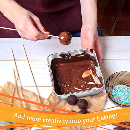 P&P CHEF Square 6x6 Baking Cake Pan, 4 Pcs Stainless Steel Brownie Pan - size: 6 Inch
