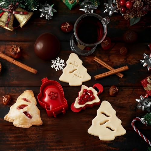 Holiday Mini Hand Pie Molds Set, Food-Grade ABS Non-Stick Maker (A+B-6Pcs) - color: A+B-6Pcs