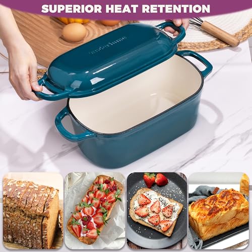4.6-Quart Oval Dutch Oven for Bread Baking - color: Teal