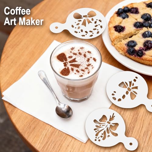 16 Piece Christmas Sprinkle Stencils for Latte Art, Cookie Icing & Cupcake Decorating - Holiday Cake Baking & Coffee Stencils, 3x4.1 Inches, Reusable for Home Bakers & Hosts - size: 16 Piece
