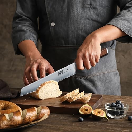 HOSHANHO 8" Bread Knife, Japanese Serrated Knife for Homemade, Sourdough - size: 8"