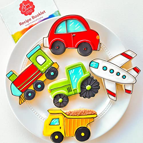 Ann Clark Transportation and Vehicles Cookie Cutter Set of 5, Made in USA
