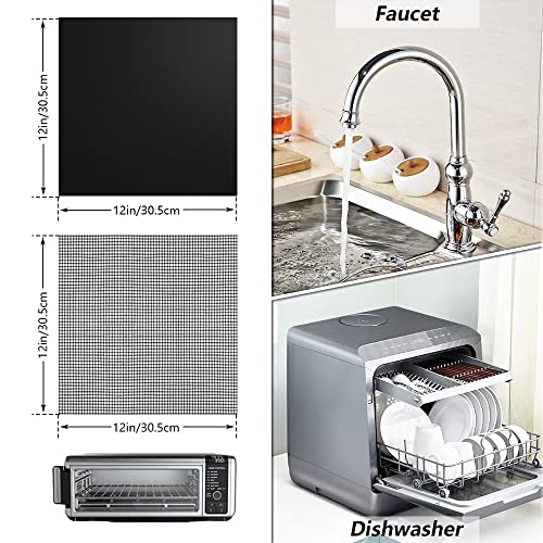 for Ninja Foodi Reusable Air Fryer Liners 12x12inch Non-Stick，Bottom of Toaster Oven Mat,3x Liners + 3x Mesh Sheets, Baking/Microwave/Grill,450°F,Pre-Cut Square for SP101/SP201/SP301/SP351 - size: 12"L x 12"W