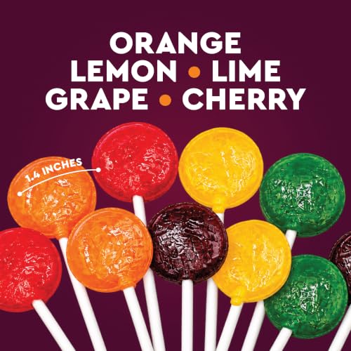 Classic Flat Lollipops, Individually Wrapped, 5 Assorted Fruit Flavors, 2lb