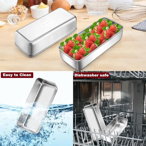 LIANYU 3 Pack 12 x 5 Inch Large Loaf Pans, Bread Pan Sets for Baking - size: Large