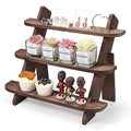 Wooden Display Stand, Tiered Cupcake Stand, 3 Tier Display Stand Riser - color: Walnut-3Tier