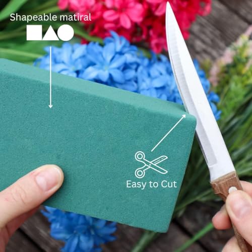 FLOFARE Green Wet & Dry Floral Foam Blocks for Fresh & Artificial Flower Arrangements, Plant Foam & Florist Supplies for DIYs, Arts, Crafts & Weddings - size: Pack of 6