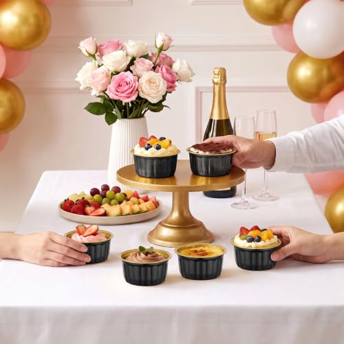 Beasea 11.4oz Disposable Baking Cups with Lids, 50 Pack, Black Gold - color: Black/Gold, size: 11.4oz 50pcs