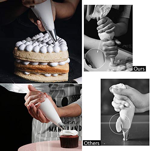 LoveBB 500 Pcs Piping Bags Disposable 10.6 inch Thick Tipless Pastry Bags Icing Frosting Bags for Baking Cookies Cupcake Decorating Supplies - size: 500Pcs-10inch