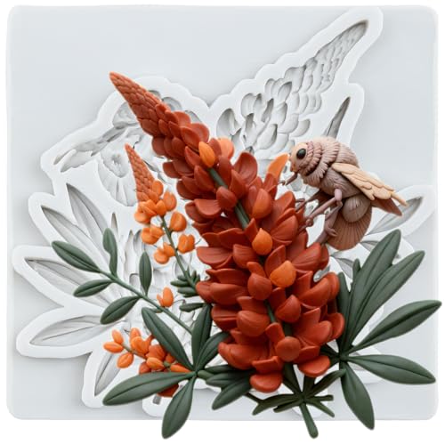 Flower And Bee Silicone Mold Bee Floral Fondant Molds - color: Style Q