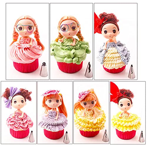 Haidong 7PCS Stainless Steel Piping Tips Russian Ruffle for Cake Decorating