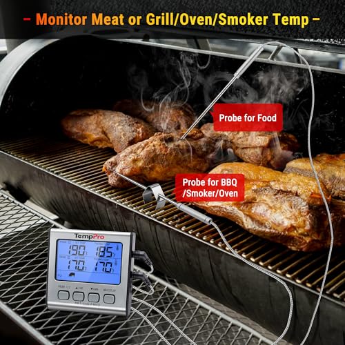 TempPro TempTrack Digital Cooking Meat Thermometer with Dual Meat Probe - size: 2-probes