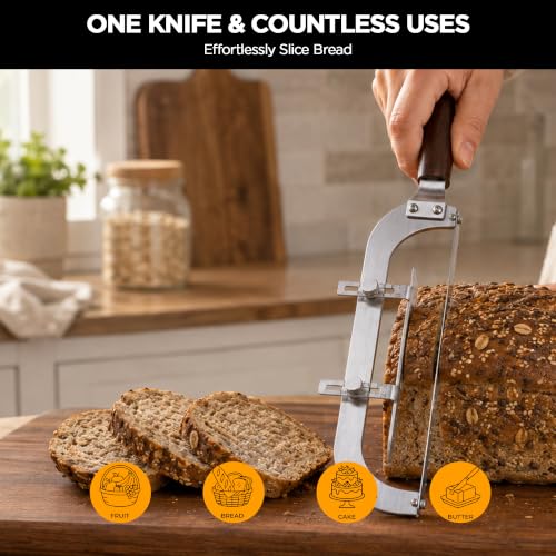 Adjustable Bread Knife for Homemade Bread, 6 Thickness, 420 Stainless Steel