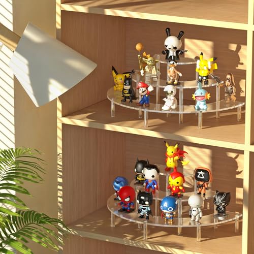 Dooiclear 3 Tier Acrylic Display Risers 1 Pack, Half Moon Cupcake Stand