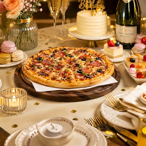 Acacia Wood Cake Stand with Lid - 12 Inch Magnetic Detachable Cake Stand with Dome, Shatterproof Acrylic Cover, Versatile Cake Holder & Charcuterie Board for Parties, Dessert Table Display