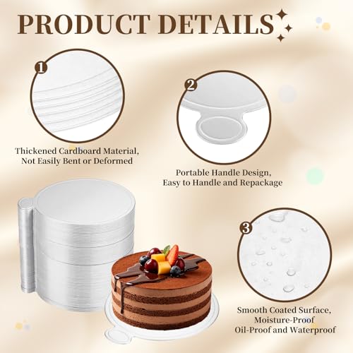 uxcell 300Pcs Mini Cake Board 3.5" Cardboard Cake Base Round Paper Silver - color: Silver, size: 3.5 Inch