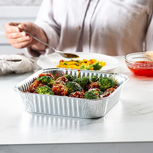 GUSTO Aluminum Foil Pans – [25 Sets] (Lids Not Included), Disposable Food Containers for Baking, Cooking, Storing & Food Preparation (Formerly Comfy Package) (CP-FP-8x8-25) - size: 8x8 - 25 Count