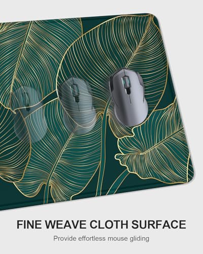 Large Mouse Pad with Wrist Rests for Keyboard & Mouse, Thick Soft Ergonomic Memory Foam Wrist Supports, Big & Long Desk Mat 35.5 x 15.7 in, for Office Gaming Computer, Tropical Leaf - color: Beach Palm Tree Leaves