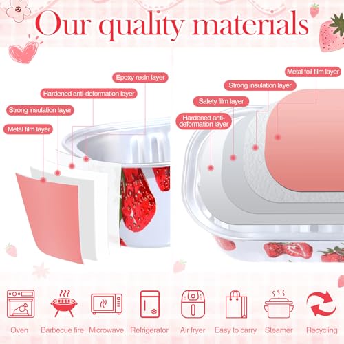 Tioncy 100 Pcs Mini Loaf Pans with Lids Spoons, Spring Strawberry - style: Spring Strawberry