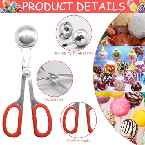 301 Pcs Cake Pop Sticks and Wrappers Kit, Including 100 Papery Lollipop Sticks & Cake Pop Bags & Gold Twist Ties 1 Cake Pop Scooper for Making Candy Lollipop Chocolates Packaging Supplies Accessories