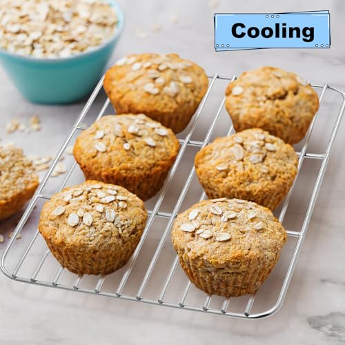 P&P CHEF 9.7" x 7.3" Cooling Baking Wire Racks Pack of 2, Silver - color: Silver, size: 9.7" x 7.3"