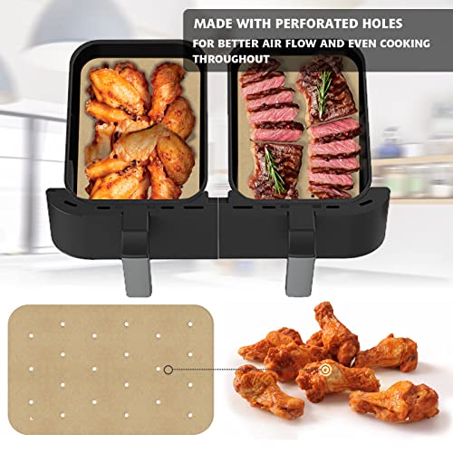 WMKGG Rectangular Air Fryer Parchment Paper, 100 PCS Air Fryer Liners - size: 5.5"x8.1"-100 pcs Parchment Paper