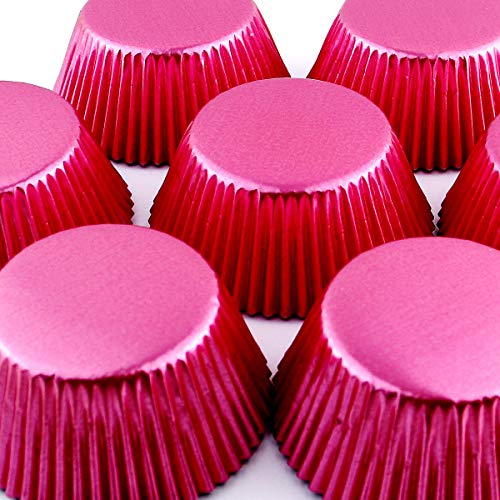 200 Pcs Standard Foil Cupcake Liners Paper Baking Muffin Cups - color: Pink