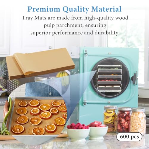 600 PCS Parchment Paper Sheets Compatible with Harvest Right Freeze Dryer Medium, Parchment Paper for Medium Freeze Dryer Trays, Non-Stick Baking Mats(17" x 6.8", M) - size: Medium