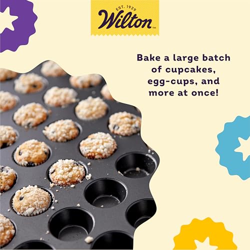 Wilton Perfect Results Non-Stick Mega Mini Muffin Pan, 48-Cup Cupcake Pan, Steel - size: Mini - 48 Cup