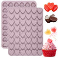 Heart Silicone Mold, 2 Pack Small Heart Chocolate Molds 96 Cavity - size: 48 Cavity Heart