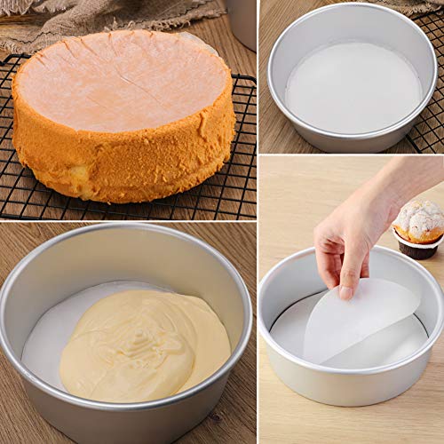BYKITCHEN 200pcs 7 Inch Parchment Paper Rounds for Springform Pan &Cake Pan - size: 7inch