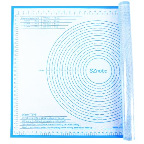 Silicone Pastry Mat Large Baking Mat 36X24 inch Dough Mat with Measurements - color: Blue, size: 24"L x 36"W