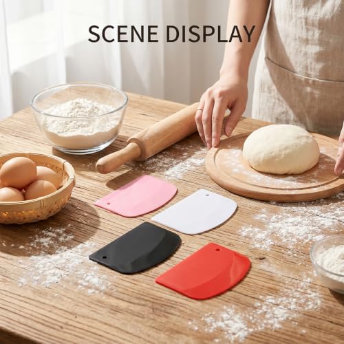 7 Pcs Plastic Bench Scraper- Bench Scraper Plastic for Kitchen, 5.23 In