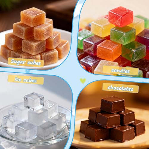 3Pcs 126-Cavity Square Hard Candy Molds Silicone for Candy, Mini Square Silicone Molds for Caramels, Gummy, Chocolate, Ice Cubes - color: 126-Cavity Square