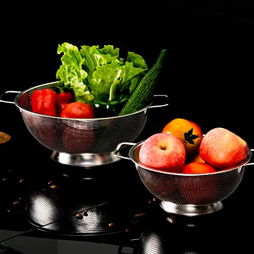Gulex Colander Stainless Steel 5-Quart, Strainer Kitchen, Dishwasher Safe - size: 5QT