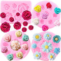 ZiXiang Rose Flower Silicone Molds Daisy Flower Fondant Mold Set Of 4 - color: Style A