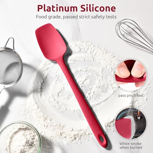 U-Taste 14" Long Silicone Spoonula, 600°F High Temp Spoon Spatula, Red - color: Red, size: 14 in (spoon spatula)