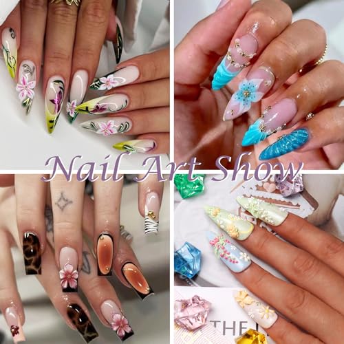 Laza 4pcs 3D Silicone Nail Art Molds Multiple Flower Shapes Nail Molds - color: Flowers