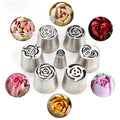 6 Pieces Extra Large Stainless Steel Marshmallow Flower Icing Tips Kit - color: SILVER SET18