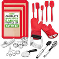 NutriChef 23 Pc Baking Utensils Set, Includes Measuring Cups, Mittts & More - color: Black