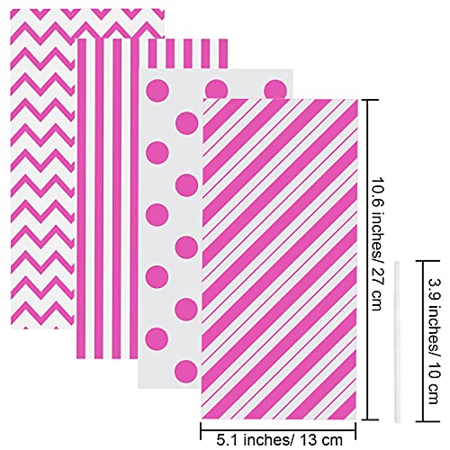 Aneco Pink Cellophane Bags 100 Pack 10.6 x 5.1 Inch - color: Pink