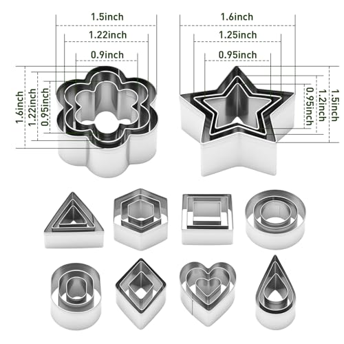 kinice 30 Pcs Mini Stainless Steel Cookie Cutters Set with Storage Box