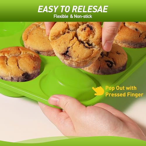 2 Pack 24 Cups Silicone Mini Muffin Pan with Metal Reinforced Frame Silicone Molds Parents Stepdad Pawpaw Who Want Nothing Everything Future Groom Bride Law Christmas Xmas Happy Birthday Gifts Ideal - color: Green, size: 2pc: 24-Cup Mini