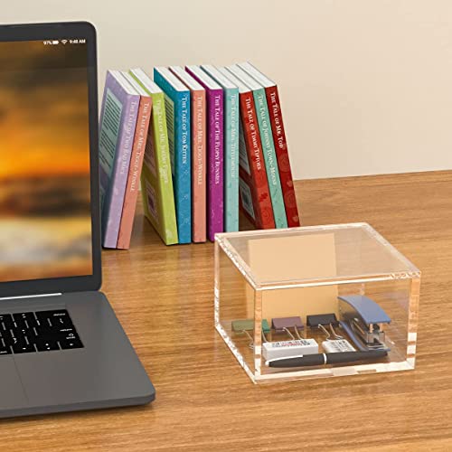 AITEE Decorative Acrylic Box with Lid, Display Storage for Home (Large) - size: Large
