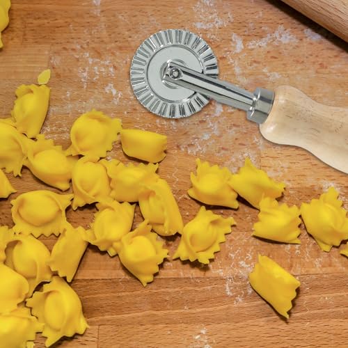 2Pcs Pasta Cutter Fluted Pastry Wheel Roller, 1.5 Inch Diameter