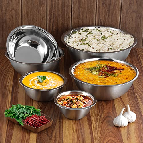 YBM HOME 2.5 Quart Stainless Steel Premium Mixing Bowl – Heavy Duty Deep Prep Bowl for Baking, Cooking, Dough Mixing, Salad Serving & Commercial Kitchen Use - size: 2.5 Quarts