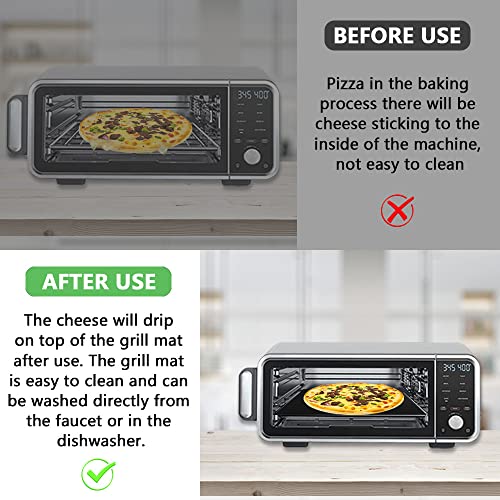 for Ninja Foodi Reusable Air Fryer Liners 12x12inch Non-Stick，Bottom of Toaster Oven Mat,3x Liners + 3x Mesh Sheets, Baking/Microwave/Grill,450°F,Pre-Cut Square for SP101/SP201/SP301/SP351 - size: 12"L x 12"W